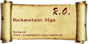 Rockenstein Olga névjegykártya