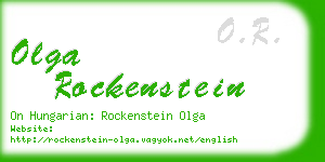 olga rockenstein business card